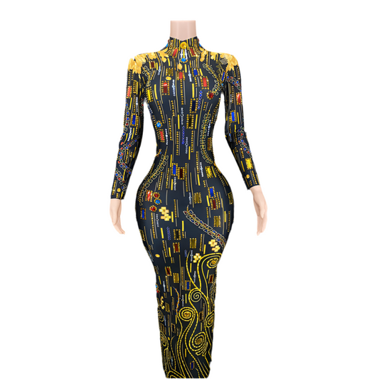 Royalty In Black + Gold Gown