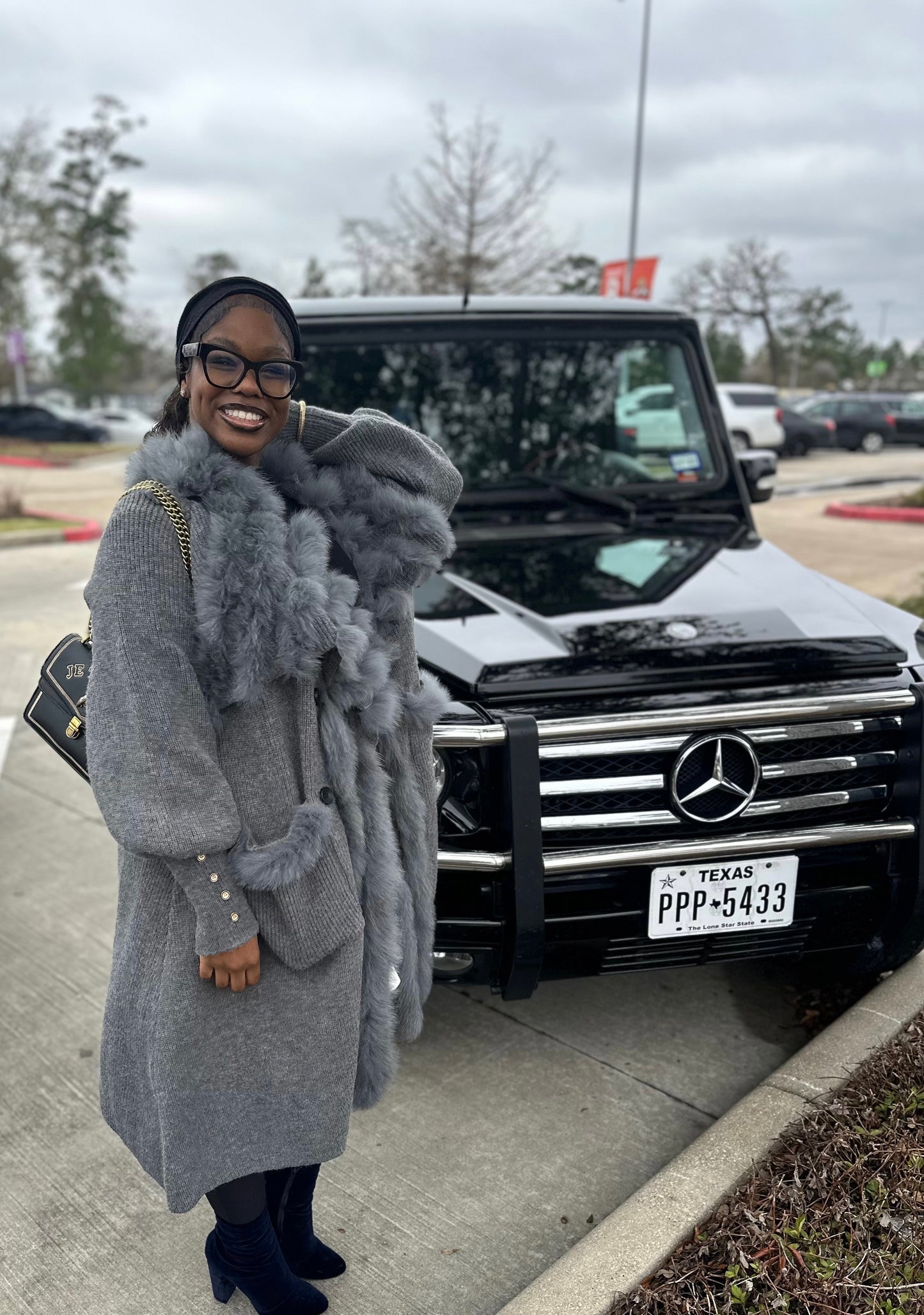 I ALREADY ATE Real Fox Fur + Knitted Cardigan