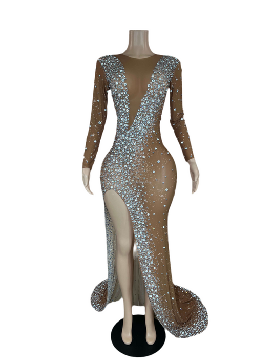 CoCo High Slit Fishtail Diamond Dress