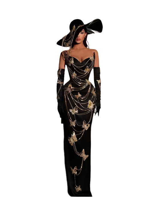 Butter Fly Jeweled Dress