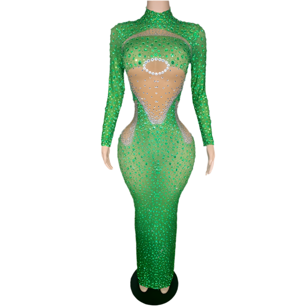 Ms Kelly Green Jeweled Dress