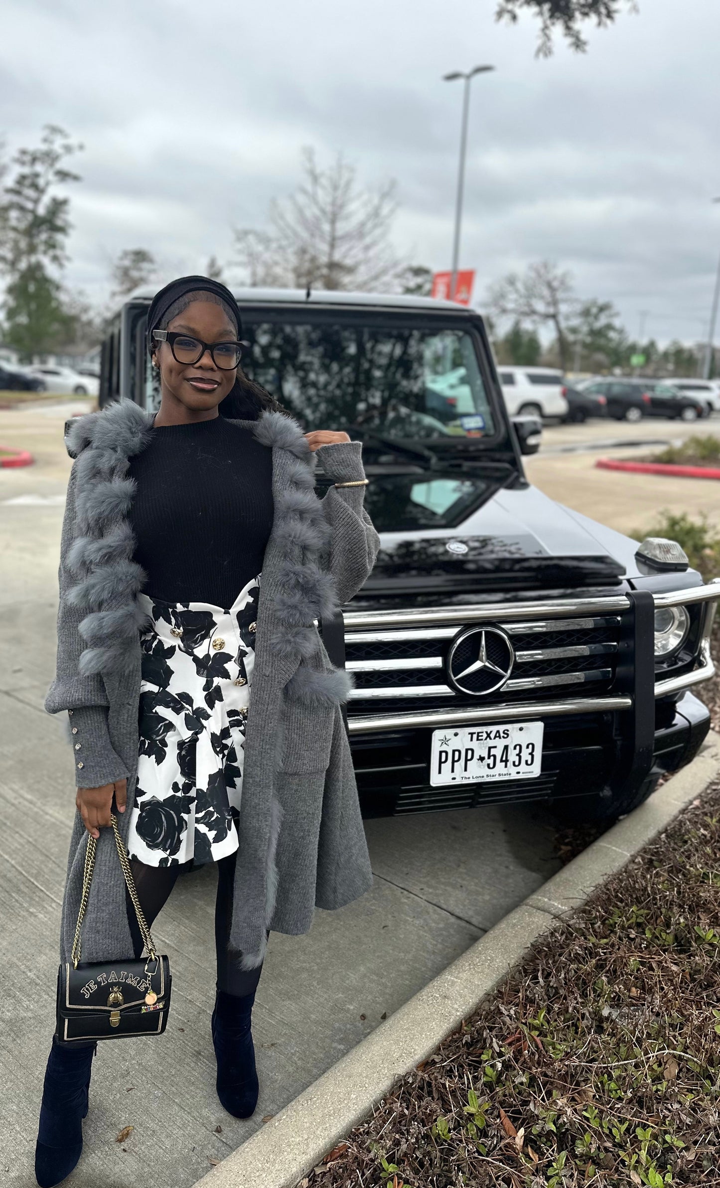 I ALREADY ATE Real Fox Fur + Knitted Cardigan