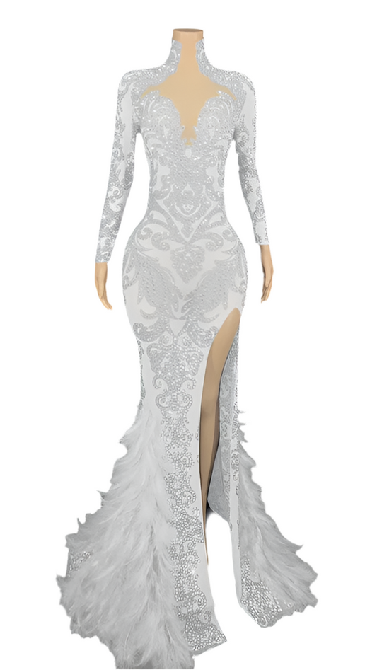 I Want To Dazzle Diamond + Feather Gown