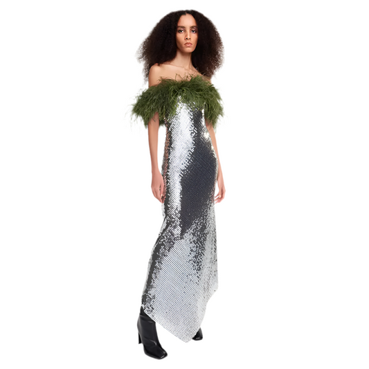 New Year New Me + Green Feather Dress