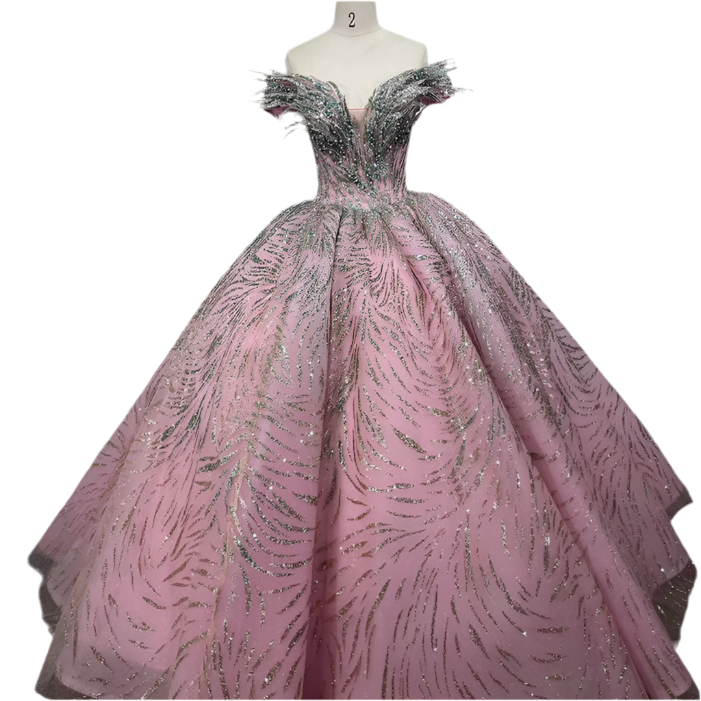 Swan Pearls  Quinceanera Dress