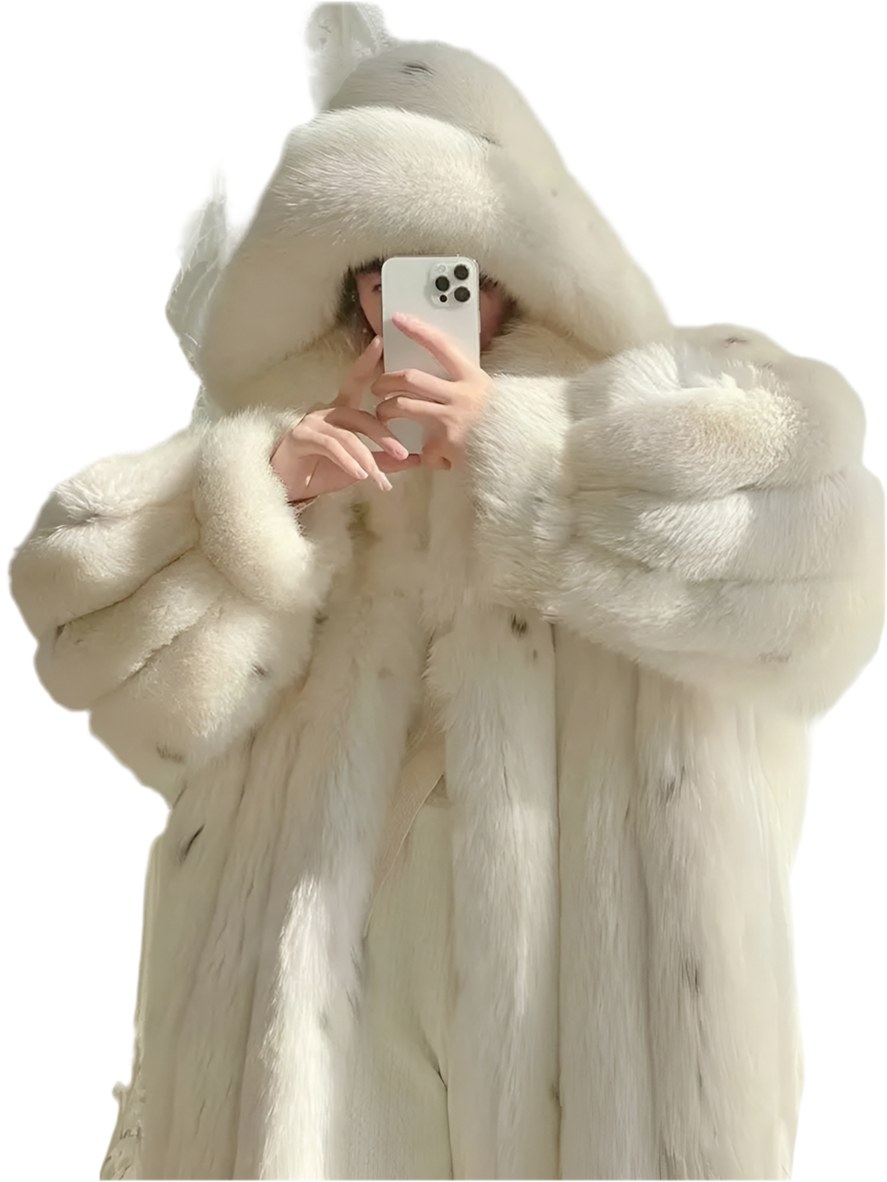 Floor To Ceiling Windows Real Fox Fur Coat