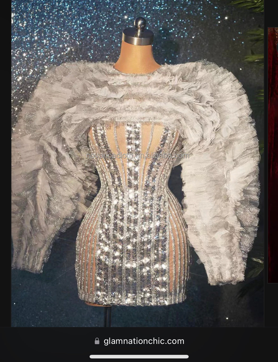 All That Glitters Puff Sleeve Cocktail Dress